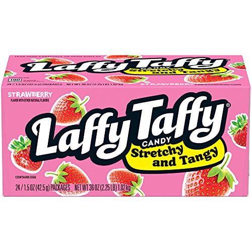 Laffy Taffy Stretchy & Tangy Strawberry, 1.5 Ounce, Pack of 24, BOX/24