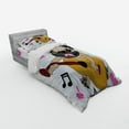 thumbnail image 2 of Ambesonne Pug Bedding Set 3 Pcs, Dog Playing Guitar Singing, Twin, Pale Brown Pink Black, 2 of 2