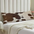 thumbnail image 2 of Cow Print Body Pillow Cover Brown Cowhide Western Farmhouse Long Pillow Case Protector Hidden Zippered Pillowcase Decorative Soft Rectangle Bed Pillowcases for Bedroom,Couch,Sofa,Home Gifts 20"x54", 2 of 6