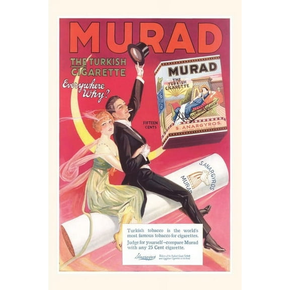 Pocket Sized - Found Image Press Journals: Vintage Journal Murad Turkish Cigarette Advertisement (Paperback)