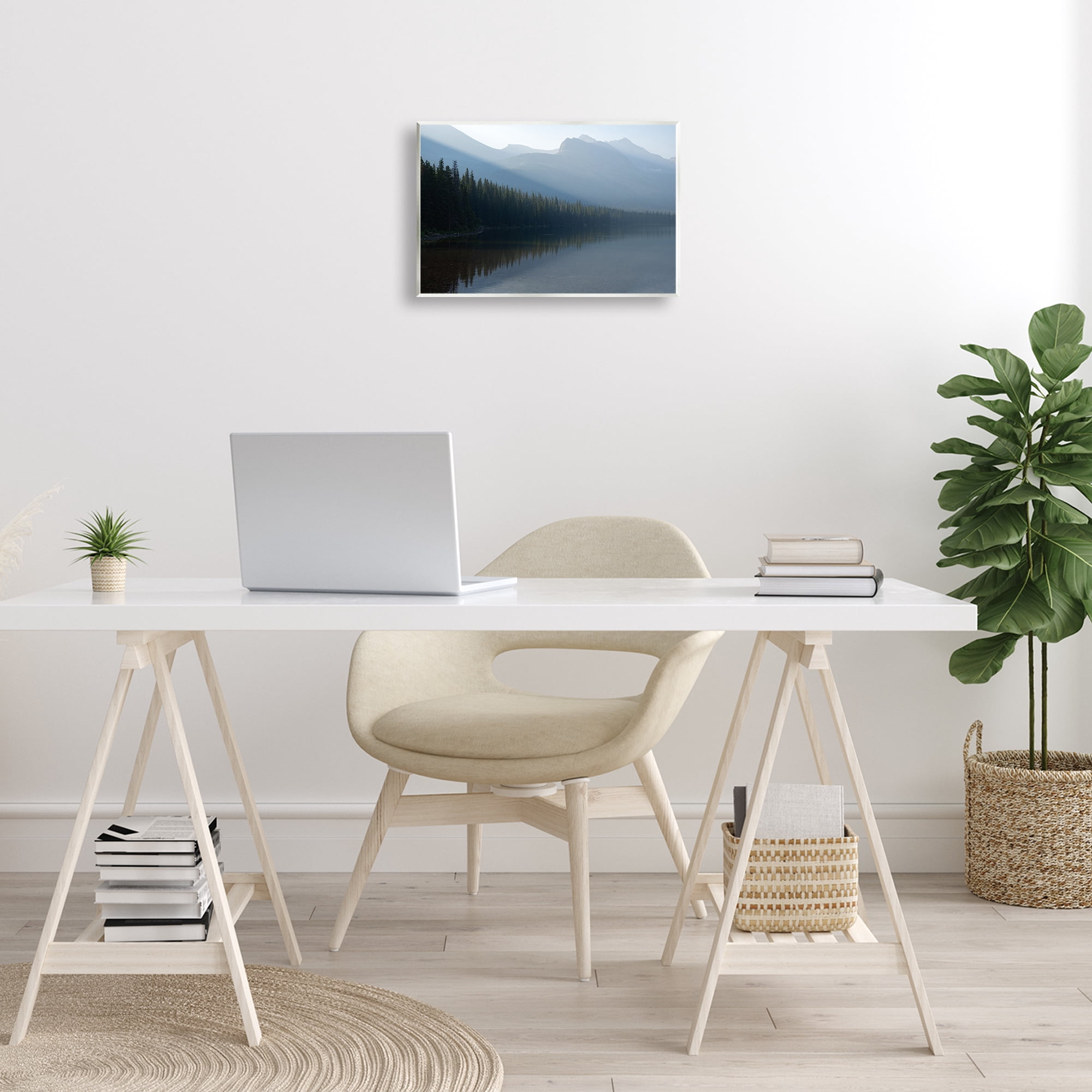 Stupell Industries Foggy Lakeside Trees Landscape Photography Unframed Art Print Wall Art, 15 x 10