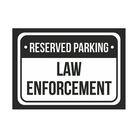 Reserved Parking Law Enforcement Print White And Black Notice Parking Plastic Small Signs, 7.5x10.5