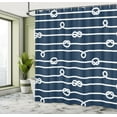 thumbnail image 5 of Ambesonne Navy Blue Shower Curtain, Sailor Knots Marine, 69"Wx75"L, White and Blue, 5 of 5