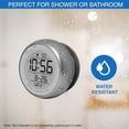 thumbnail image 3 of Water Resistant Suction Cup Atomic Clock, Silver, 3 of 6