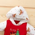thumbnail image 3 of My First Christmas Baby Girl Boy Outfit One-Piece Hooded Romper , Elk & Trees Letter Printed Graphic Onesie, 3 of 6