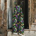 thumbnail image 2 of QATAINLAV Camisas Para Hombres Wide Leg Jumpsuits for Women Mardi Gras Loose Fit One Piece Jumper Pants Adjustable Straps Cotton Linen Romper Fashion Mask Print Overalls Multicolor XL, 2 of 6