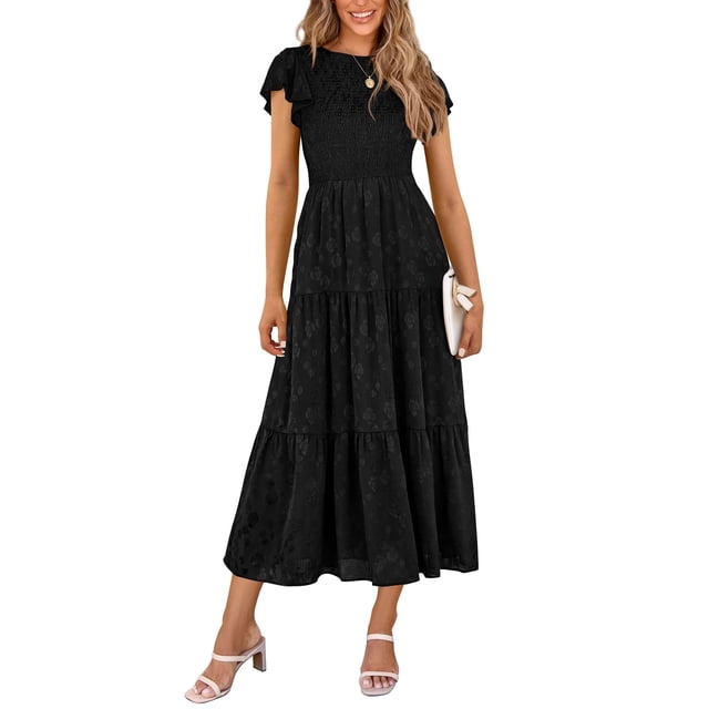 Vestido midi PRETTYGARDEN con estampado floral para verano 2025 para mujer