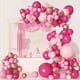 thumbnail image 5 of Conjunto de corona de globo rosa, arco de globo rosa relleno, diferentes tamaños, globo de látex, decoración de fiesta de cumpleaños de princesa de boda, 5 of 7