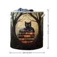 thumbnail image 3 of Outdor Quilted Laundry With Handles Boho Floral Storage Hamper Cozy Cat Storage Hamper For Bedroom Laundry Room & Features:, 3 of 3
