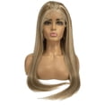 thumbnail image 2 of Straight Lace Front Wigs 13X4X1 T Part Human Hair Highlight Brown Blonde Color 150% Density 20 inch, 2 of 7