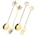 thumbnail image 2 of 304 Stainless Steel Pendant Star k Love Coffee Spoon Heart Fruit Spoon Star Design Dessert Spoon Teaspoons, 2 of 6