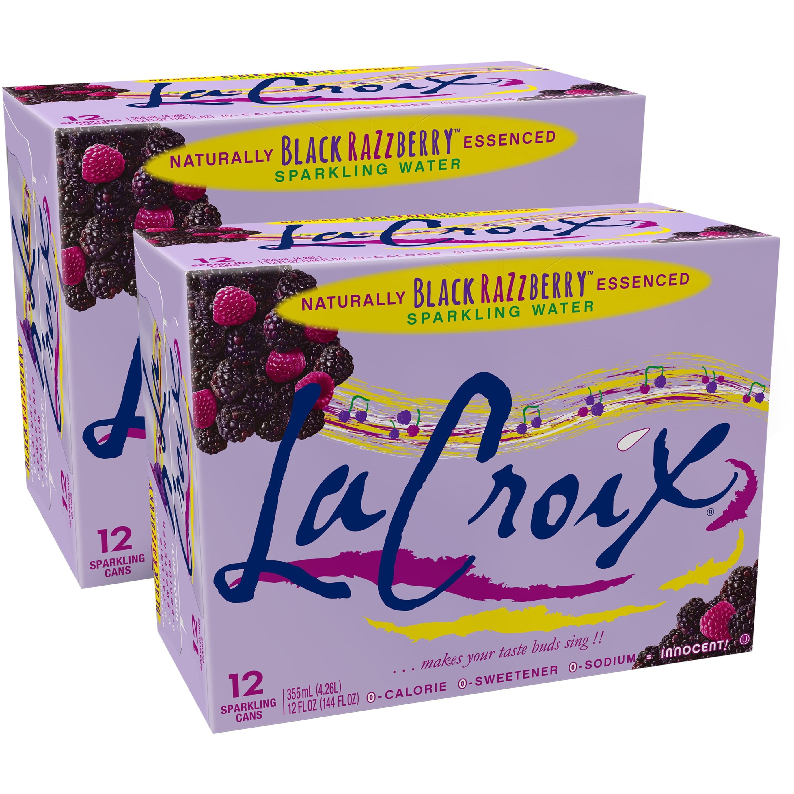 LaCroix Black Razzberry Sparkling Water 2/12pk/12 fl oz Cans, 2 Pack