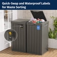 thumbnail image 2 of EAST OAK 31 Gallon Outdoor Trash Can Outside Trash Bin Waterproof Resin Garbage Can for Patio Kitchen Backyard, Gray, 2 of 6