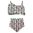 thumbnail image 4 of Nrmvnmi Women Two Piece Swimsuits Halter Top And Underpants Ruffle High Waisted Bikini Ruched Bathing Suit with Bottom Mothers Day Gifts, 4 of 5