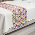 thumbnail image 2 of Natural Bed Runner, Pattern of Leaf Natural Botanic Illustration Creativity Ornate, Decorative Accent Bedding Scarf for Hotels Homes and Guestrooms, King, Pink Purple Lime Green, by Ambesonne, 2 of 2