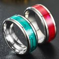 thumbnail image 4 of Anillos de pareja de Acero inoxidable románticos Y2k shaofei con forma de corazón punk 10 plata, 4 of 4