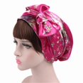 thumbnail image 2 of Floral Satin Sleeping Cap for Women Chemotherapy Patients with Rosy Prints and Hair Protection Features, 2 of 5