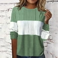 thumbnail image 2 of Lenpel Women's Fall Sweaters Casual Crew Neck Long Sleeve Color Block Ribbed Knit Pullover Tops Soft Warm Shirts, 2 of 6