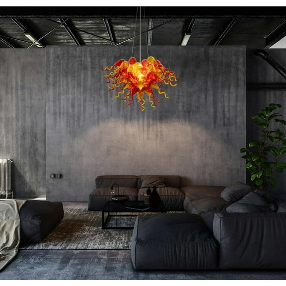 AFD Amber Red Burst Chandelier