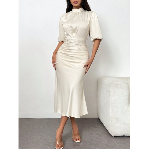 white ruched bodycon midi dress Women'S Ruched Bodycon Midi Dresses Square Neck Sleeveless Ruffle Hem Club  Party Tank Dress Red XL