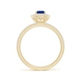 thumbnail image 2 of ANGARA Natural Split Shank Pear Sapphire and Diamond Double Halo Ring in 14K Yellow Gold for Women (Size-6x4mm) | September Birthstone, Anniversary, Jewelry Gift for Women | Natural Sapphire Ring, 2 of 9