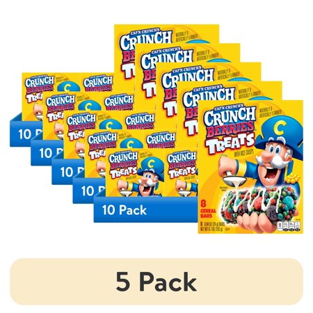 (5 pack) Cap'n Crunch's Treat with Rice Crisps Cereal Bars, 0.8 oz, 8 Count
