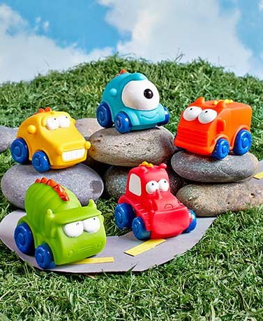 cars squeeze toy set
