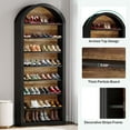 thumbnail image 5 of Tribesigns Shoe Storage Cabinet, 8-Tier Tall White Shoe Organizer Cabinet, Large Wooden Freestanding Shoe Rack for Closet Entryway (Black), 5 of 5