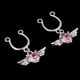 thumbnail image 5 of 1 par de pinzas para la falsas en joyas para el cuerpo con perno colgante de cristal no perforante Rosado Fernando Anillo falso del perno prisionero del pezón, 5 of 8