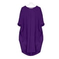 thumbnail image 4 of Vedolay Dresses for Women's Elegant Ruffle Short Sleeve Off Shoulder Ruched Party Mini Dress,Purple M, 4 of 4