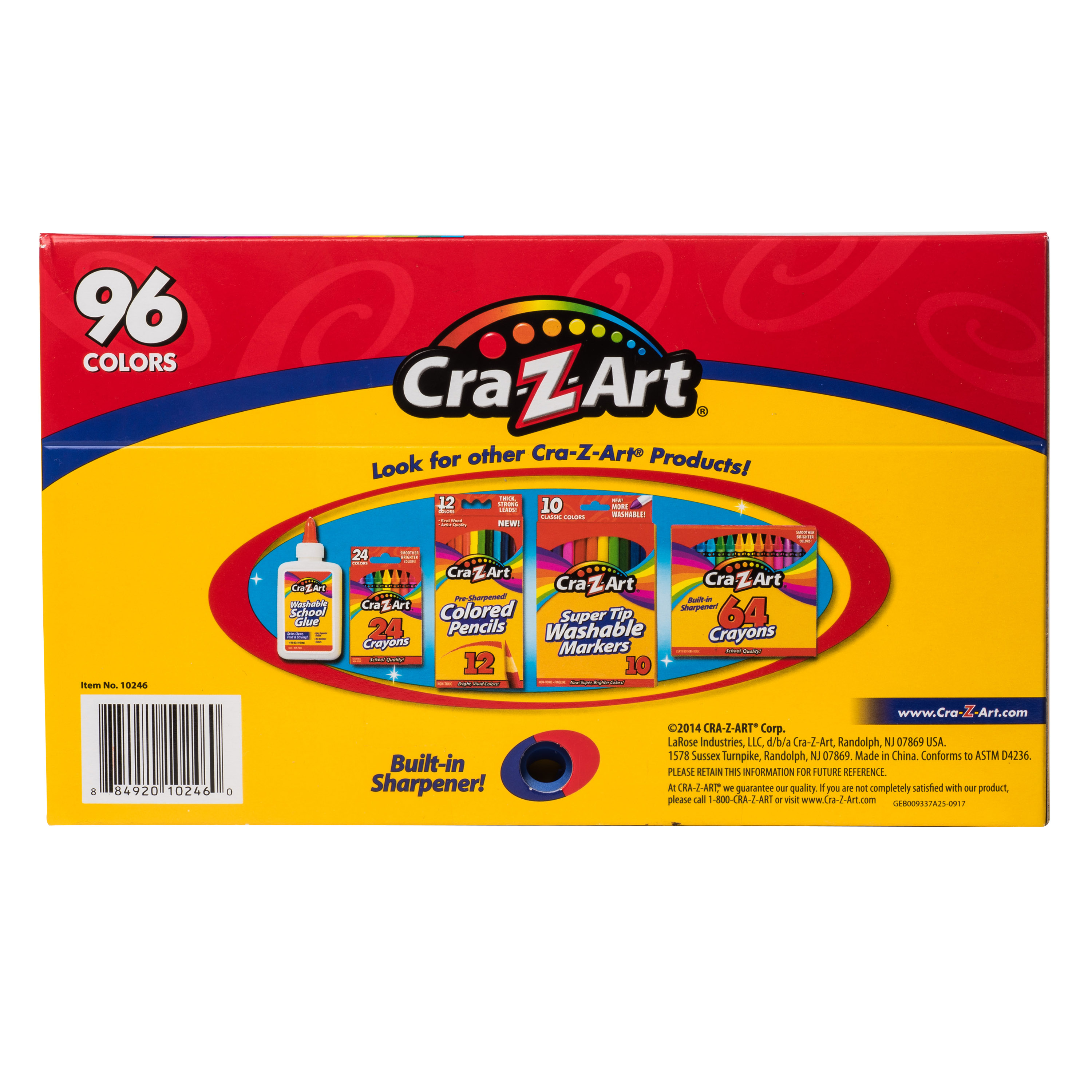 Cra-Z-Art 96 Count Crayons, Bulk Pack with Built-in Sharpener, Multicolor, Back to School - image 4 of 10