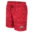 thumbnail image 2 of Men's Colosseum Scarlet Ohio State Buckeyes Ozark Swim Shorts, 2 of 3