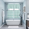 thumbnail image 3 of Aqua Striped Kitchen Curtains Sets for Windows 24 Inch Length, Rustic Farmhouse Stripes Rod Pocket Window Treatments Tier Curtains and Valances Set for Bedroom/Bathroom, 3 of 8