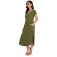 thumbnail image 5 of Richie House Nightgowns Nightdress Women V Neck Print Short Slit Sleepwear S-XXL RHW2895, 5 of 7