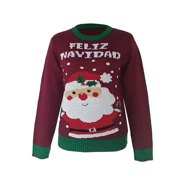 GPOECD Chandail de Noël Assorti pour Famille, Col Rond, Tenue Confortable pour Parents et Enfants, Rouge, 9-10 Ans