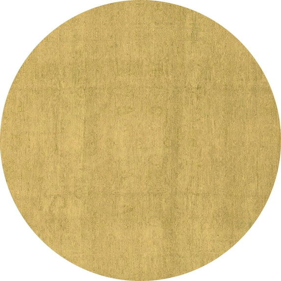 Ahgly Company Indoor Round Abstract Brown Modern Area Rugs, 6' Round