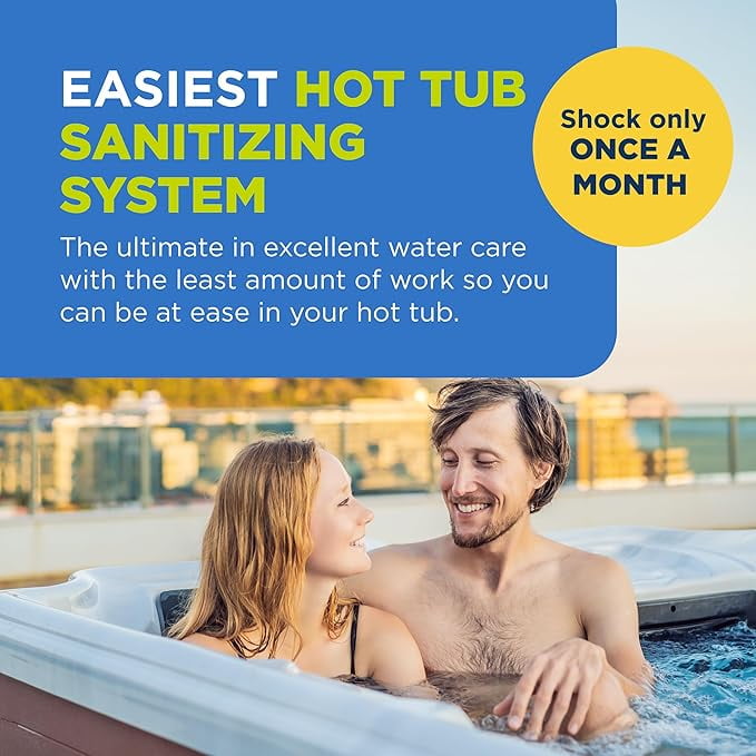 FROG @Ease Floating System for Hot Tubs - Quick & Easy Self-Regulating Hot Tub Sanitizer - Hot Tub Maintenance System with Sanitizing Minerals & SmartChlor Technology