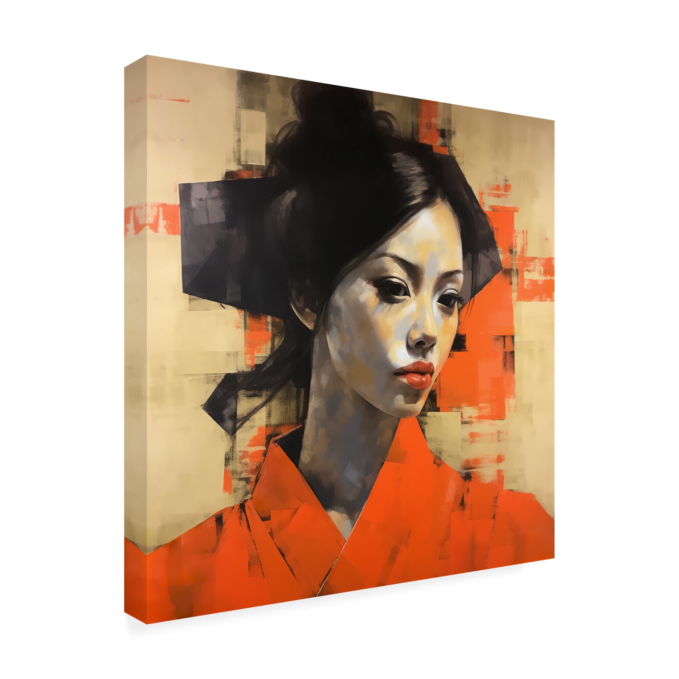 Canvas Wall Art - Ray Heere 'Colorful Model 5' Wall Art for Living Room, Bedroom, or Office Décor by Trademark Fine Art - 35 x 35 Inches