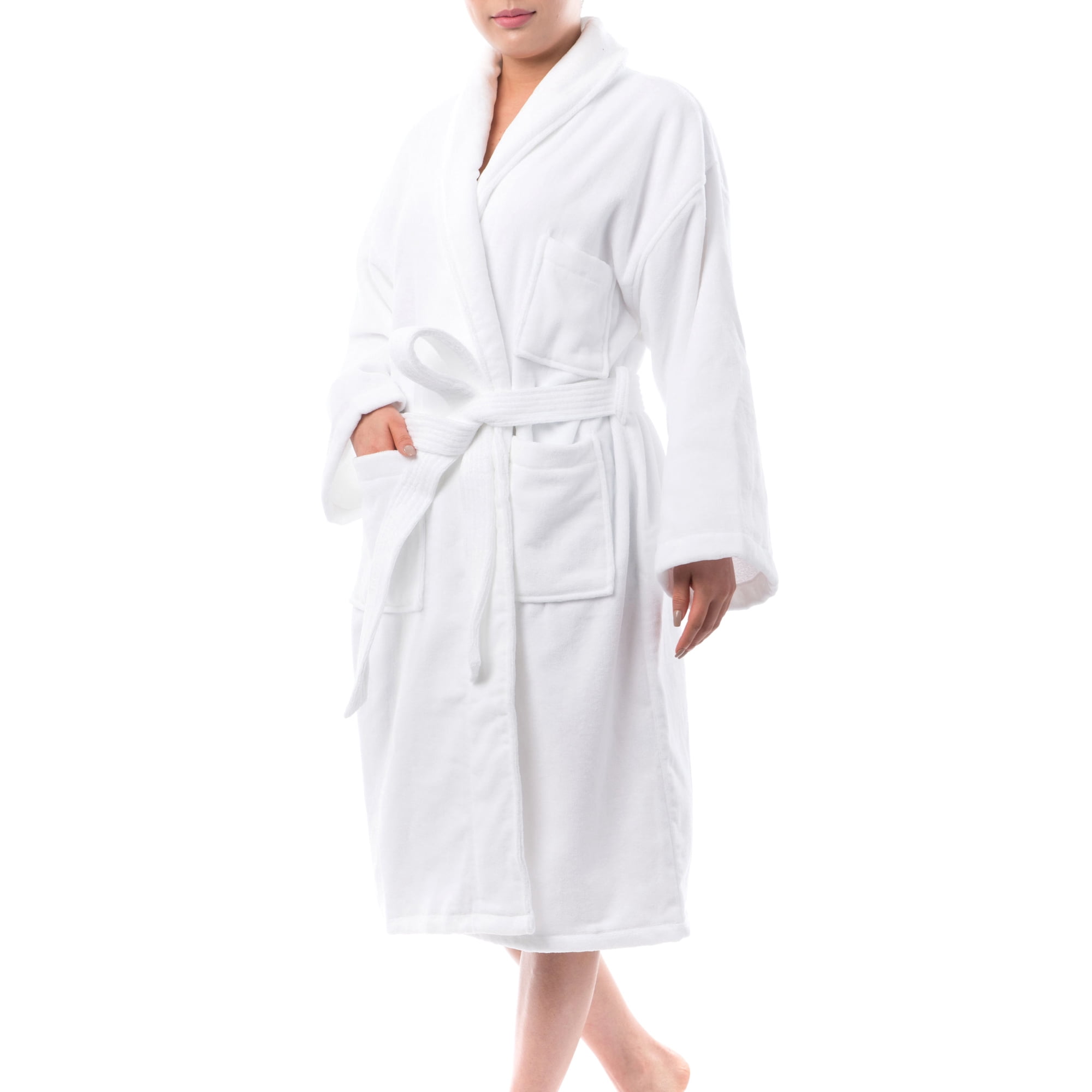 Unisex 100% Cotton Terry Towelling Shawl Collar Bath robe Dressing Gown SPA robe 