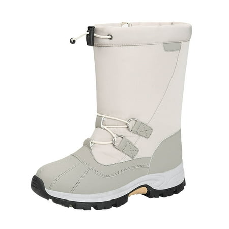 

jsaierl Winter Snow Boots for Women Lace Up Flat Cute Plus Mid Calf Winter Snow Non Slip Warm Boot