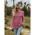 thumbnail image 2 of Chiclily Womens Long Sleeve Shirts Lightweight Pullover Sweaters Burgundy XL Crew Neck Tunics Tops, 2 of 6