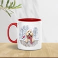 thumbnail image 5 of Playful Goldendoodle Welcomes Winter Snowy Day with Cardinal Bird 11oz Accent Two-tone Mug Doodle Dog Lover Gifts Idea Coffee Tea Cup - 2017, 5 of 5
