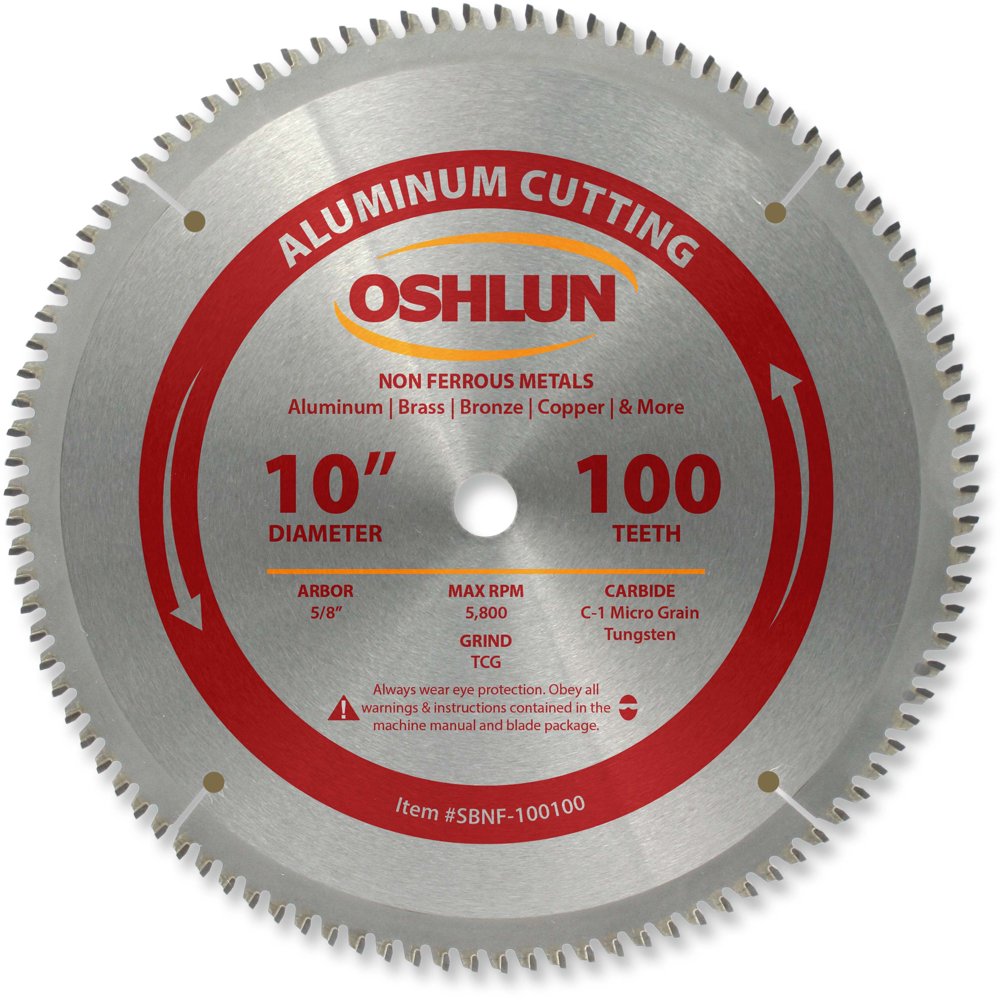 Oshlun SBNF100100 10Inch 100 Tooth TCG Saw Blade with 5/8Inch Arbor