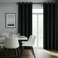 thumbnail image 5 of Top Finel 100% Blackout Grommet Back Curtains, 52 x 84 Inch, 2 Panels, Black, 5 of 12
