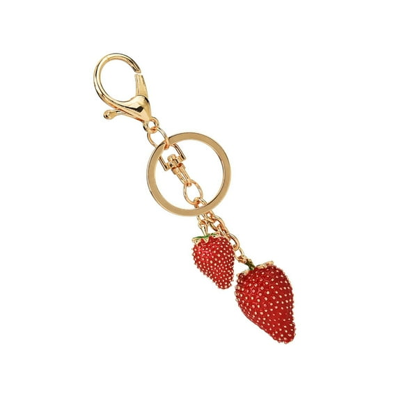 GRABLOOM Strawberry Bag Charm Portable Purse Pendant Keyring for Fashion Enthusiasts