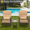 Outdoor Recliner Chair Set, Adjustable Rattan Recliners with Glass