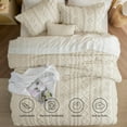 thumbnail image 4 of Tufted Boho Comforter Set Queen Size - Beige Boho Bedding Comforter Set, 3 Pieces Farmhouse Shabby Chic Embroidery Bed Set, Gifts for Woman, Soft Jacquard Comforter for All Seasons, 4 of 6