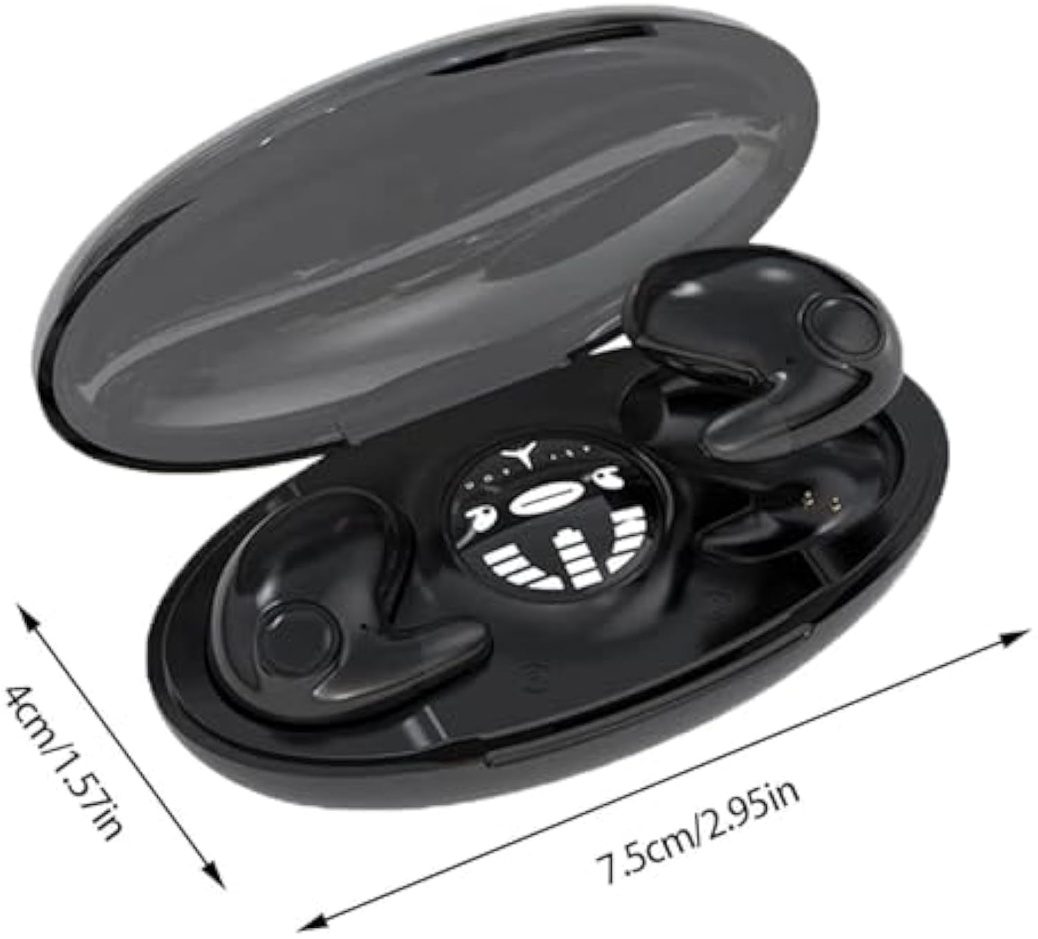 Vipbugo Invisible Sleep Wireless Earphone Ipx5 Waterproof, Vipbu Sleeping Earbuds for Side Sleepers Built-in Mic, Thin Invisible Sleep Earbuds for Sleep, Work, Music, Family (Black+White)