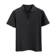 thumbnail image 4 of Mens Golf Polo Shirts Summer Short Sleeve 1/4 Zip Tops Moisture Wicking Casual Tennis Activewear Black, 4 of 7