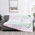 thumbnail image 2 of Uemuo Colorful Checkerboard Printed Throw Blanket for Couch, Fluffy Fuzzy Blankets for Bed, Sofa, Cozy Flannel Faux Fur Blanket-40"x30", 2 of 6